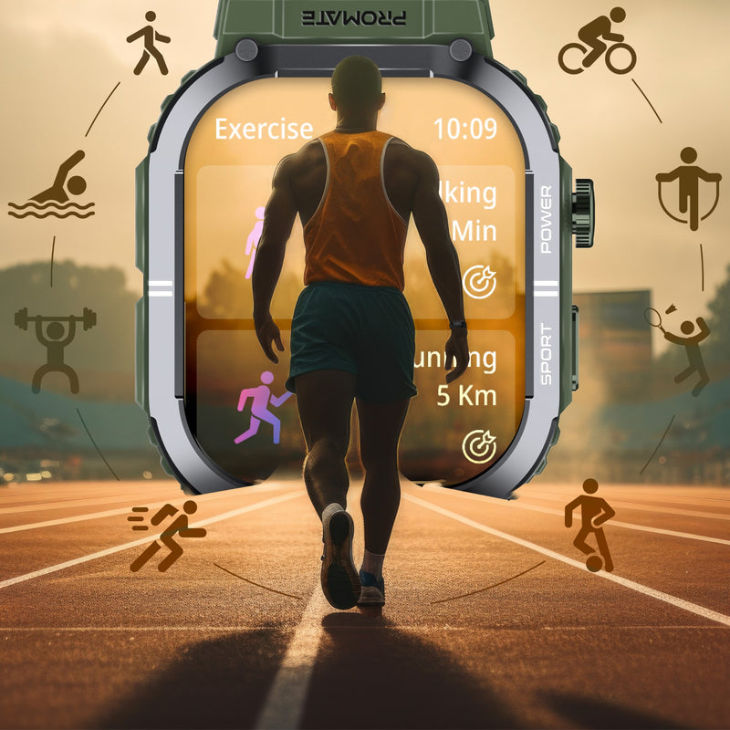 Promate XWatch-SL SportFit Smartwatch 2.01 inch IP68 Green-Lifestyle