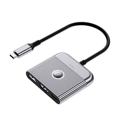 محول لابتوب WiWU 3 في 1 USB-C Hub HB002 مع HDMI 4K