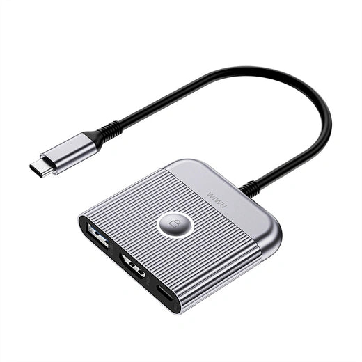 محول لابتوب WiWU 3 في 1 USB-C Hub HB002 مع HDMI 4K