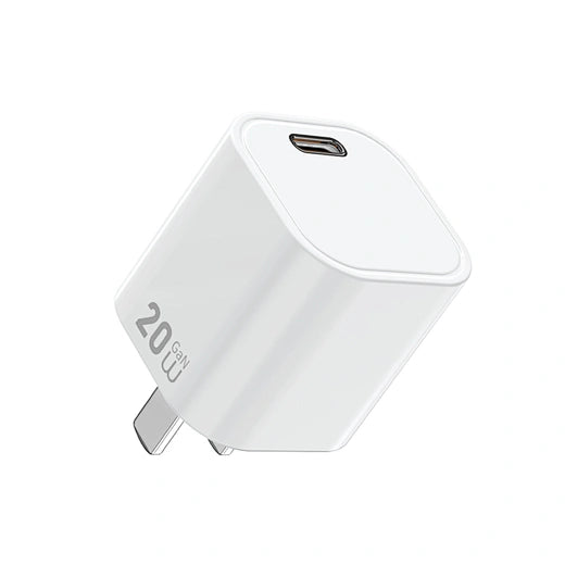 شاحن ويوو Wi-G014 سريع 20 واط GaN مدمج لـ iPhone - أبيض | WiWU 20W Cube GaN Fast Charger Wi-G014 for iPhone - White