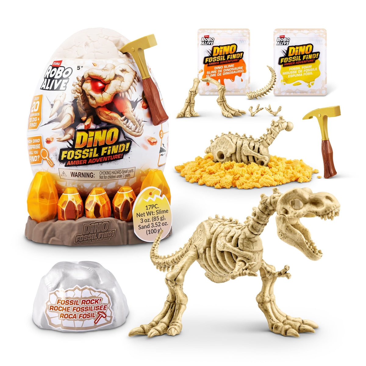 ZURU Robo Alive Dino Fossil Find Amber Adventure