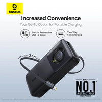 Baseus Lipow Dual-Cable Power Bank 20000mAh 22.5W - باور بانك بيسوس ليبو 20000 مللي أمبير