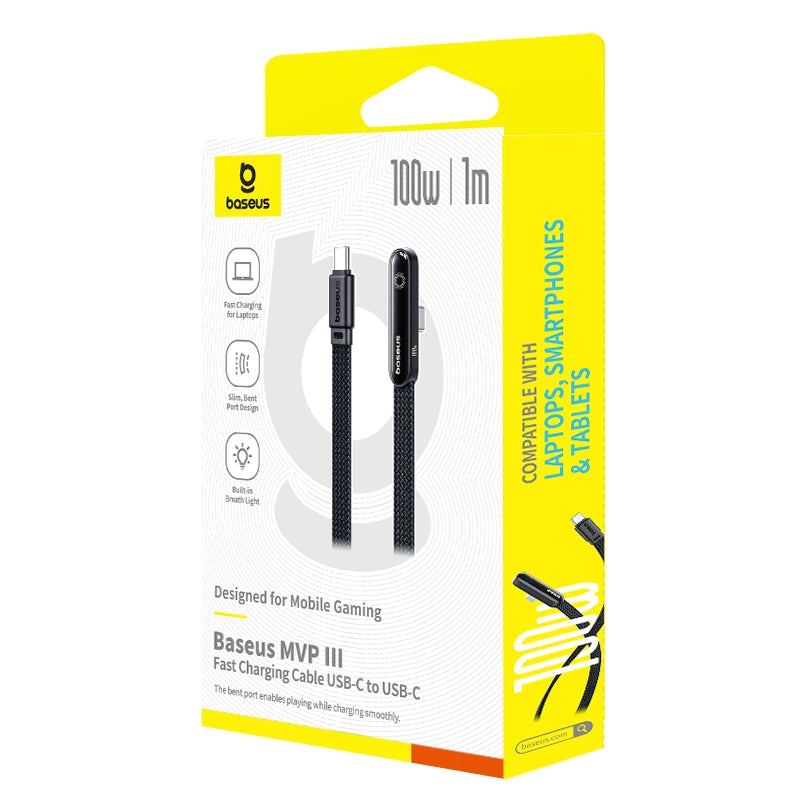 Baseus MVP 3 Fast Charging Cable USB-C to USB-C 100W 1m Cosmic Black