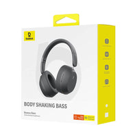 Baseus Bass 35 Max Wireless Headphones Grey | سماعات بيسوس باس 35 ماكس لاسلكية رمادي