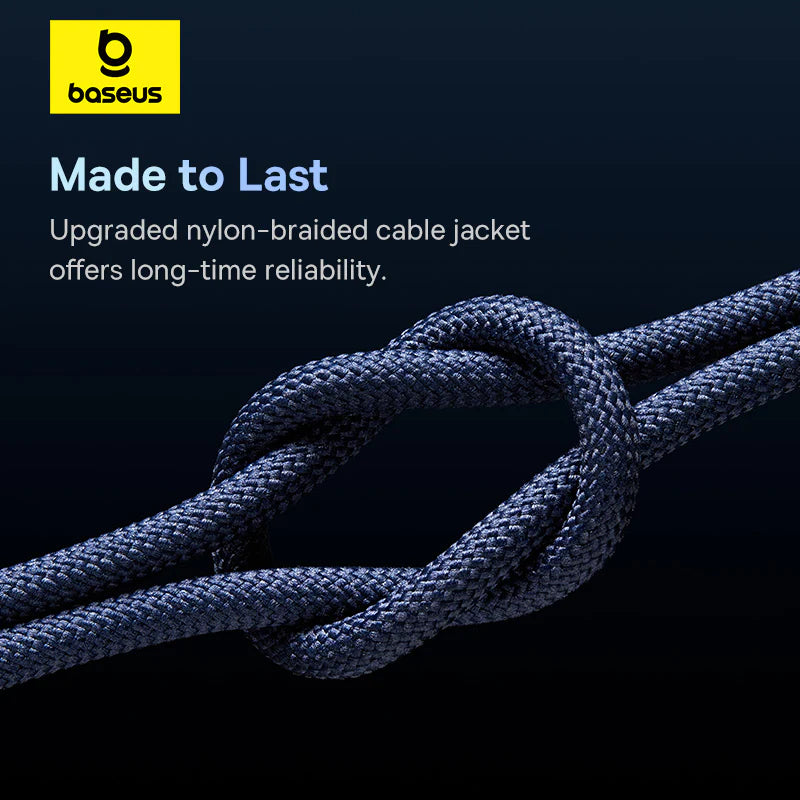 Baseus Tungsten Gold USB-C to USB-C Cable 100W 1m - Navy Blue | كابل تايب سي بيسوس تنجستن جولد شحن سريع 100 واط 1 متر - أزرق