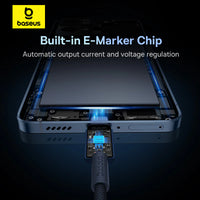 Baseus Tungsten Gold USB-C to USB-C Cable 100W 1m - Navy Blue | كابل تايب سي بيسوس تنجستن جولد شحن سريع 100 واط 1 متر - أزرق
