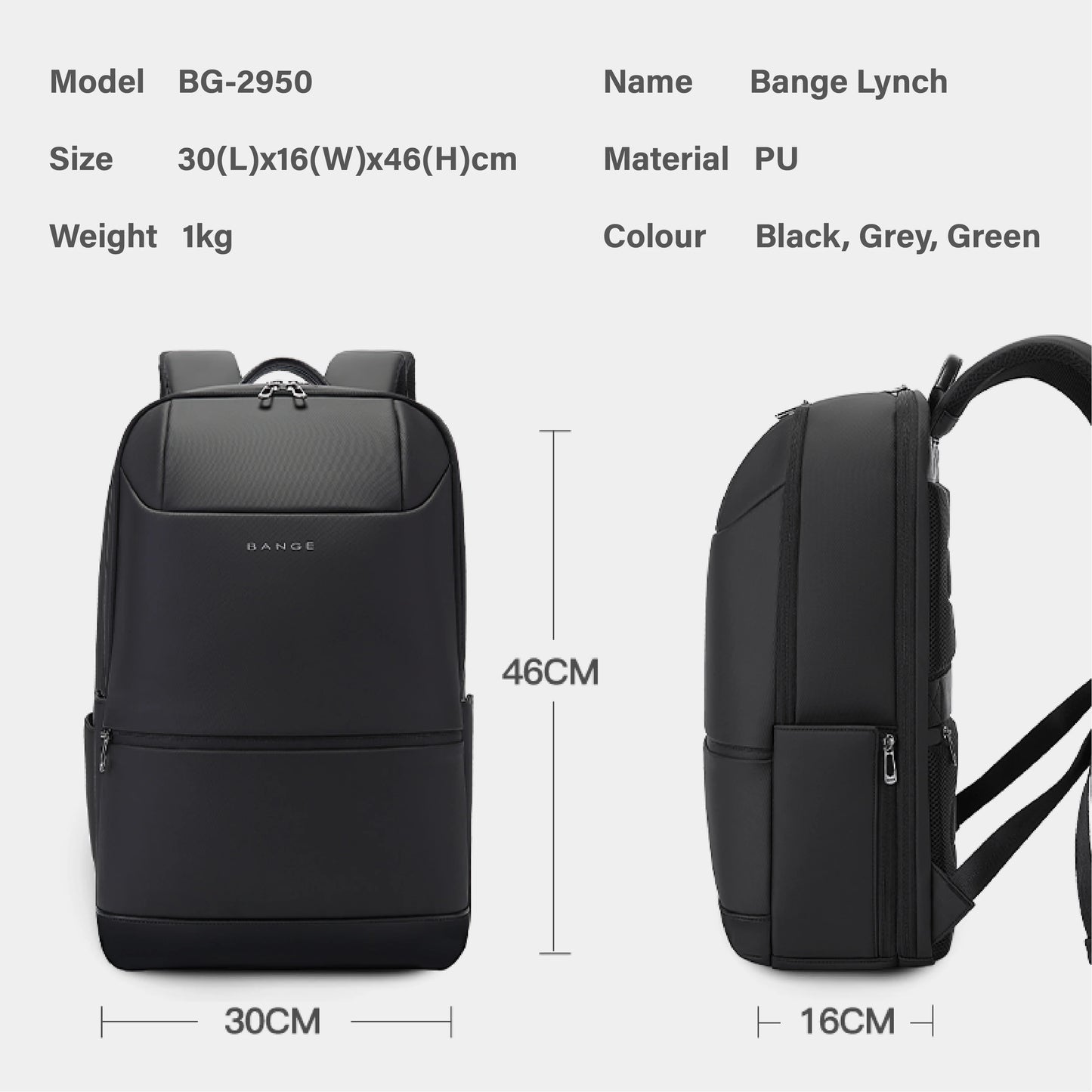 Çenteya piştê ya laptopê ya Bange Business Travel bi kapasîteya mezin (15.6")