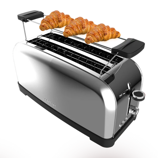 محمصة خبز Cecotec Toastin’ Time 1500 Inox 4 شرائح ستانلس ستيل بقوة 1500 واط | Cecotec Toastin’ Time 1500 Inox 4-Slice Toaster 1500W Stainless Steel