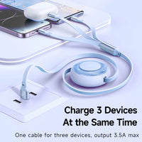 كيبل مكدودو 3 في 1 قابل للسحب بطول 1.2 متر | Mcdodo 3 in 1 Retractable Charging Cable 1.2m