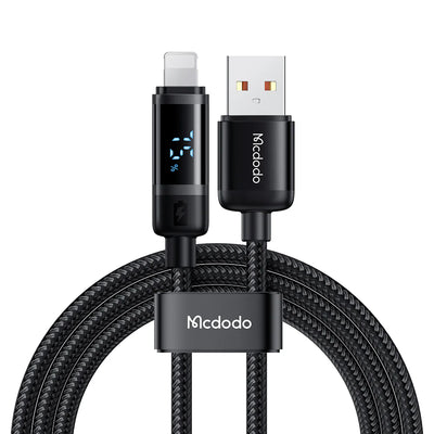 كيبل مكدودو يو اس بي اي الى لايتننغ بطول 1.2 متر مع شاشة عرض لمستوى البطارية | Mcdodo 3A Battery Level Display USB To Lightning Cable 1.2m