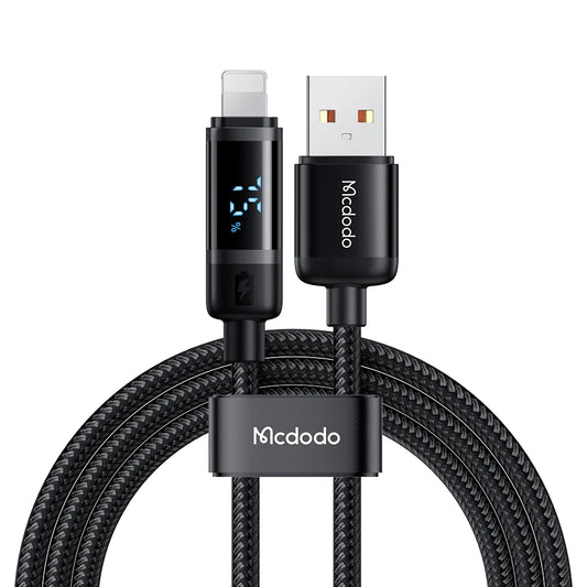 Kabloya Nîşandana Asta Bateriyê ya Mcdodo 3A ji USB bo Lightning 1.2m