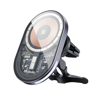 حامل وشاحن مكدودو اللاسلكي المغناطيسي للسيارة بقدرة شحن 15 واط | Mcdodo 15W Magnetic Wireless Charger Car Mount