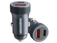 شاحن سيارة روك روز Ranger بمنفذي يو اس بي اي وتايب سي وبقدرة شحن 30 واط | RockRose Ranger PQ GT 30W PD & QC 3.0 Dual Port Car Phone Charger Adapter