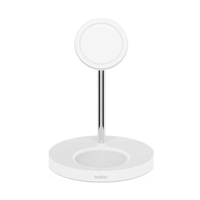 Şarjêra Bêtêl a Belkin 2-di-1ê de bi MagSafe 15W Barkirina Bilez - Şarjêra Bêtêl a Belkin 2-di-1ê de bi MagSafe, Barkirina Bilez a 15W ji bo iPhone û cîhazên