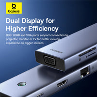 Baseus UltraJoy 10-Port HUB Docking Station Space Grey - محطة إرساء بيسوس الترا جوي 10 منافذ رمادي