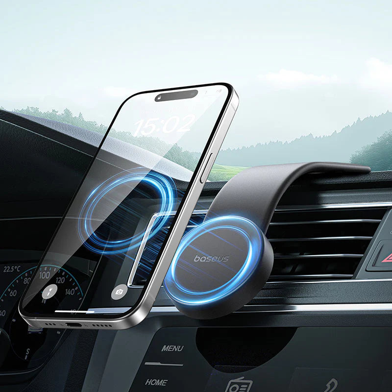 Baseus PrimeTrip C02 Air Magnetic Car Mount Stick-on Type Cluster Black | حامل هاتف سيارة بيسوس برايم تريب C02 مغناطيسي لاصق - أسود