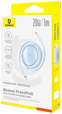 Baseus Free2Pull Retractable Cable C→iP 20W 1m  | كابل بيسوس قابل للسحب C إلى آيفون 20 واط 1 متر