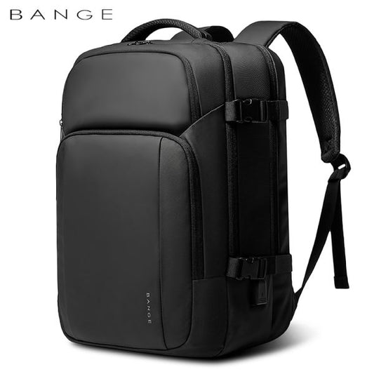 حقيبة ظهر بانجي للاعمال مضادة للسرقة بسعة كبيرة ومقاومة للماء - اسود | BANGE Men’s Business Double-Shoulder Waterproof Travel Backpack – Black
