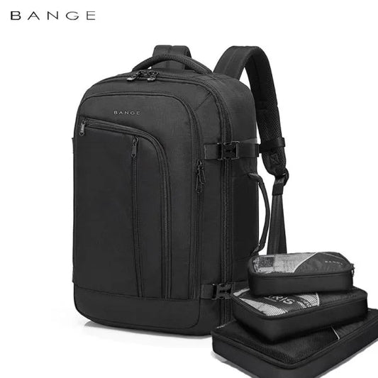حقيبة ظهر بانجي 40 لتر للسفر والرحلات مع منظمات داخلية - اسود | BANGE BG-1916 40L Travel Overnight & Flight Storage Backpack – Black