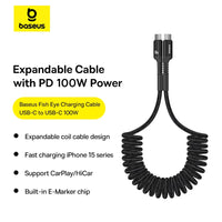 Baseus Fish-Eye Charging Data Cable USB-C to USB-C 100W | كابل بيسوس فيش آي USB-C إلى USB-C 100 واط