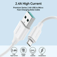 كيبل جويرووم لونج لاستنج يو اس بي اي الى مايكرو بقدرة شحن 18 واط وطول 1 متر | JOYROOM Long-Lasting Series 2.4A Fast Charging Data Cable USB-A to Micro 18W 1m