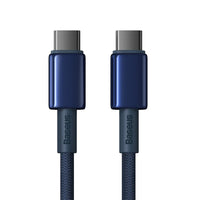 Baseus Tungsten Gold USB-C to USB-C Cable 100W 1m - Navy Blue | كابل تايب سي بيسوس تنجستن جولد شحن سريع 100 واط 1 متر - أزرق