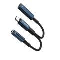 محول ماستر مظفر 2 في 1 تايب سي الى تايب سي و Aux  للصوت وبقدرة شحن 60 واط - اسود | Master Braided 2-in-1 USB-C to Aux Audio Adapter PD 60W - Black