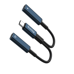 محول ماستر مظفر تايب سي الى منفذي تايب سي بقدرة شحن 60 واط - اسود | Master Braided 2-in-1 USB-C to USB-C Adapter PD 60W - Black