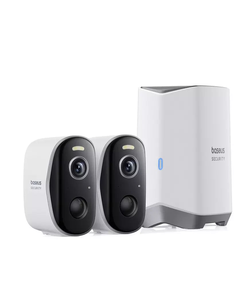 Baseus Security N1 Outdoor Camera 2K 2-Cam Kit White UK | كاميرا بيسوس الأمنية N1 خارجية 2K طقم كاميرتين أبيض UK