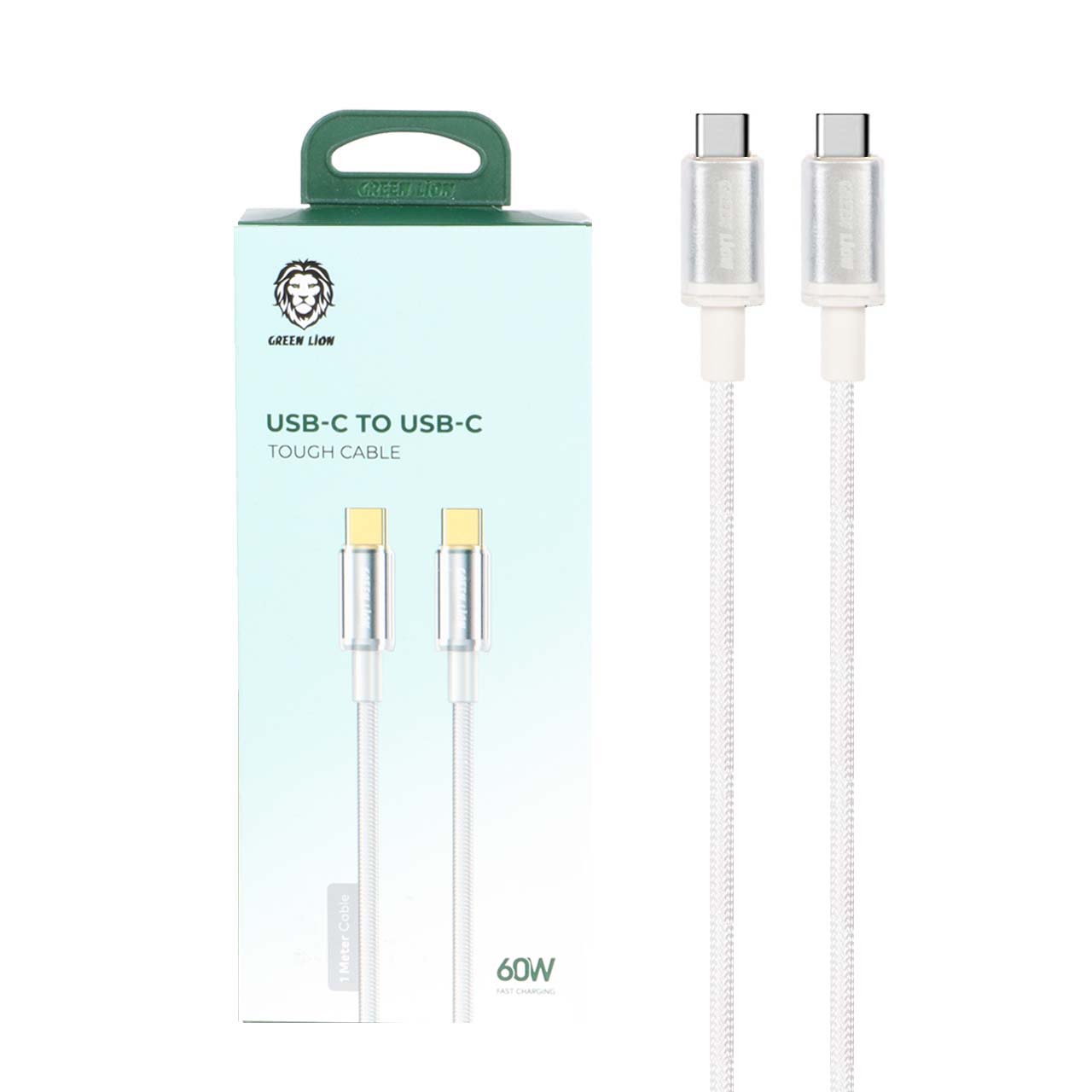 Kabloya Destikê ya USB-C bo USB-C ya Green Lion, 1m, 60W