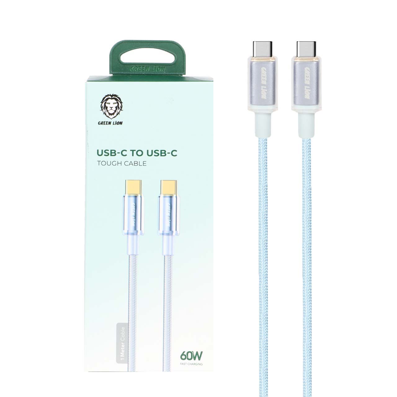 Kabloya Destikê ya USB-C bo USB-C ya Green Lion, 1m, 60W