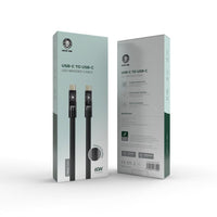 كيبل جرين لايون مضفر يو اس بي سي الى يو اس بي سي باضائة LED وقدرة شحن 60 واط - اسود | Green Lion LED Braided USB-C to USB-C Cable 60W - Black