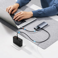 Baseus Hub Metal Gleam Series II 6 in 1 Type-C HUB HDMI 4K60HZ RJ45 Space Grey - هاب بيسوس 6 في 1 تايب سي