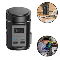 محطة شحن باورولوجي ماج سيف بقوة 65 واط وشحن لاسلكي - اسود | Powerology MagSafe Power Hub PD 65W – Black