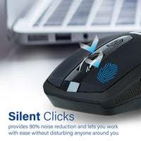 Promate Breeze Black silent wireless mouse - angle view