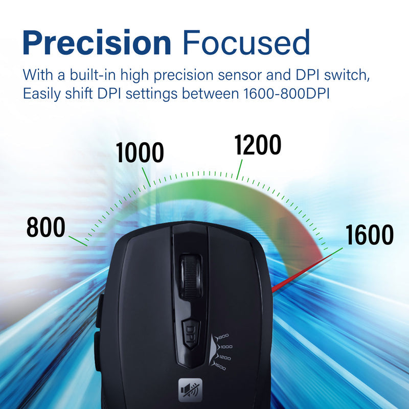 Promate Breeze Black mouse matte finish top view
