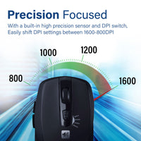 Promate Breeze Black mouse matte finish top view