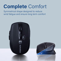 Promate Breeze Black mouse contoured side grip detail