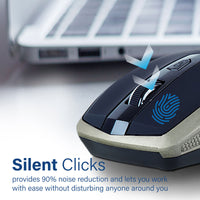 Promate Breeze Gold silent wireless mouse - angle view