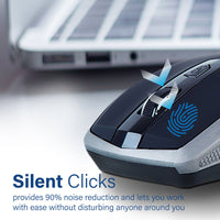 Promate Breeze Silver silent wireless mouse - angle view