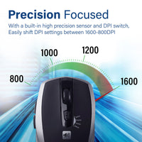 Promate Breeze Silver mouse matte finish top view