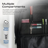 Promate Compact-TR Trolley Backpack 15.6 inch Laptop Black-Open