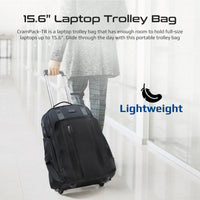 Promate CramPack-TR Trolley Bag 15.6 inch Laptop Black-Angle