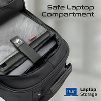 Promate CramPack-TR Trolley Bag 15.6 inch Laptop Black-Wheels