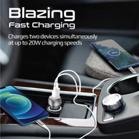 Promate DriveGear-20W منفذ QC 3.0 ومنفذ USB-C لشحن جهازين