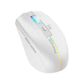 ماوس لاسلكي مريح بإضاءة RGB قابل للشحن | Promate Kitt Wireless Ergonomic Mouse with LED Rainbow Lights - أبيض