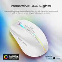 Promate Kitt White mouse rainbow RGB lighting detail