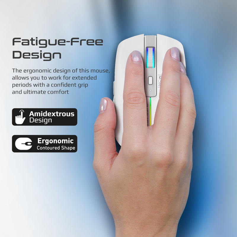 Promate Kitt White ergonomic mouse thumb rest detail