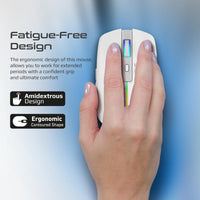 Promate Kitt White ergonomic mouse thumb rest detail