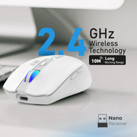 Promate Kitt White mouse USB-C charging port detail